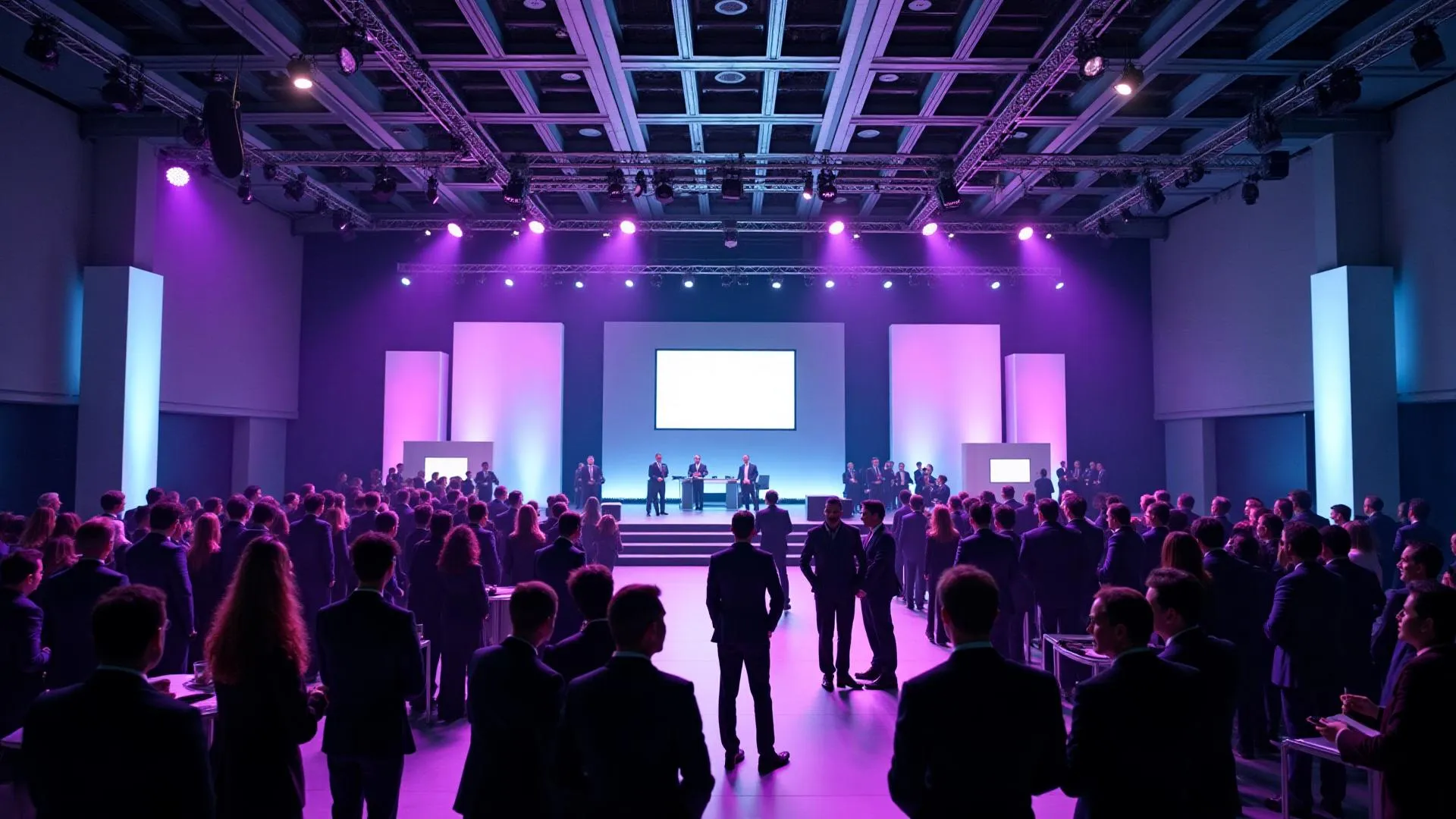 Evento corporativo com iluminação profissional